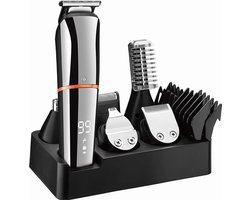 6-in-1 Baardtrimmer Mannen - Tondeuse Mannen - Trimmer voor Baard en Lichaam - Incl. 11 opzetstukken - Bodygroomer Mannen - Bodytrimmer Heren - Neus en Oor - Multitrimmer - Haar trimmer - Trimapparaat Baard Machine - Multigroomer