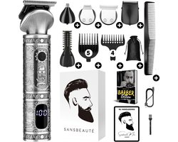 6-in-1 Baardtrimmer Mannen - Trimmer voor Baard en Lichaam - Incl. 6 opzetstukken - Bodygroomer Mannen - Bodytrimmer Heren - Tondeuse - 0.5-15MM - Neus en Oor - Multitrimmer - Haar trimmer - Trimapparaat Baard Machine - Multigroomer