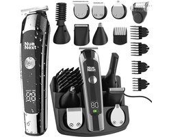 6 in 1 Baardtrimmer Set Bodygroomer Mannen PRO+ Scheerapparaat voor Baard & Lichaam – Neustrimmer - Tondeuse Waterdicht - Incl Oplaadstation