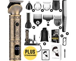 7-in-1 Baardtrimmer Mannen + Standaard - Trimmer voor Baard en Lichaam - Incl. 6 opzetstukken - Sansbeauté® - Bodygroomer Mannen - Bodytrimmer Heren - Haar trimmer - Tondeuse - 0.5-15MM - Neus en Oor - Trimapparaat - Baard Machine - Multigroomer