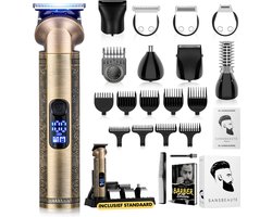 8-in-1 Baardtrimmer Mannen - Trimmer voor Baard en Lichaam - Incl. 8 opzetstukken - Bodygroomer Mannen - Bodytrimmer Heren - Haar trimmer - Tondeuse - 0.5-15MM - Neus en Oor - Trimapparaat - Baard Machine - Multigroomer