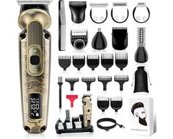 9-in-1 Baardtrimmer Mannen - Sansbeauté® Trimmer voor Baard en Lichaam - Incl. 9 opzetstukken - Bodygroomer Mannen - Bodytrimmer Heren - Haar trimmer - Tondeuse - 0.5-15MM - Neus en Oor - Trimapparaat - Baard Machine - Multigroomer