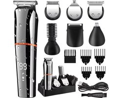 Baardtrimmer Mannen Tondeuseset Baardtrimmer Professionele Tondeuse Scheerapparaat Mannen Neushaartrimmer Lichaamshaartrimmer Waterdicht Verstelbare Snelheid 11 in 1