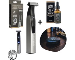 Barnie Cosmetics® Easy Blade | Baardtrimmer | Incl. Luxe baardolie en baard bostel | Trimmer Baard | Trimmer voor Mannen | Scheerapparaat en Styler | Draadloos Waterdicht | 30 dagen uitproberen