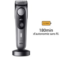 Braun BeardTrimmer BT9420 Batterij/Accu 40 2 cm Nat en droog Zwart, Grijs