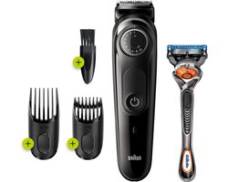 Braun BT3242 - Baardtrimmer - 2 Opzetstukken - 1 Reinigingsborsteltje - 1 Gilette Scheermes - 39 Precisie Standen - Zwart