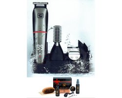 G G 1989- Baardtrimmer/ Bodygroomer - 6 in 1 - Voor mannen - Waterdicht - Voor baardhaar - Hoofdhaar - Lichaamshaar + 9 delig baard verzorging set