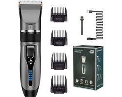 Haarknippers voor Mannen Professionele - draadloze kapper knippers voor het knippen van baard trimmer - USB oplaadbare haarknippers met LED - display - elektrische haarknipset voor familie kinderen