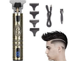 Trimmer draadloos | 0 tot 2mm T-Blade | Trimmer Mannen Hoofdhaar - baardtrimmer USB-oplaadbaar | elektrische kapsalon T-Blade trimmer voor mannen goud