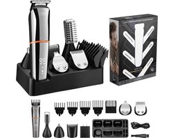 V-Goods Professionele 6 in 1 Baardtrimmer Voor Mannen/Heren - Inclusief 5 opzetstukken + Houder - Neustrimmer