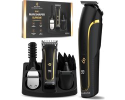 Wellshave 6 in 1 Baardtrimmer Supreme - Trimmer Baard & Lichaam - Neustrimmer - Bodygroomer - IPX7 Waterdicht - Incl. 6 opzetstukken