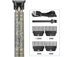 WiseGoods Luxe Heren Haren Trimmer Dragon - Kapper Accessoires - Baardtrimmer Man - Haar Trimmen Mannen - Tondeuse Met USB - Brons