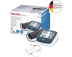 Beurer BM 40 ONPACK Bloeddrukmeter bovenarm - Incl. adapter - Aanbevolen door Hartstichting - Onregelmatige hartslag - Risico-indicator - XL display - Bekroond nauwkeurig - Incl. batterijen - 5 Jaar garantie