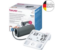 Beurer BM 93 Cardio ECG Bloeddrukmeter bovenarm - ECG-functie - Bluetooth® - HealthManager Pro app - BM 93 cardio - Rapport voor dokter - Onregelmatige hartslag - Risico-indicator - 5 Jaar garantie