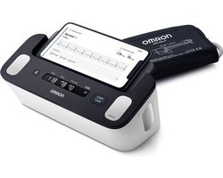 OMRON COMPLETE – Smart Bloeddrukmeter Bovenarm – Aanbevolen door Hartstichting - ECG Monitor - Klinisch Gevalideerd - met Mobiele App – XL Scherm Display - 22 tot 42 cm Manchet – 5 jaar Garantie – Bloeddrukmeter, Hartslagmeter, ECG-meter in één