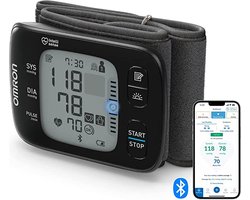 OMRON RS7 Intelli IT Bloeddrukmeter Pols - Blood Pressure Monitor met Hartslagmeter – Onregelmatige Hartslag -Klinisch Gevalideerde Polsbloeddrukmeter - met Mobiele App - 13,5 tot 21,5 cm Manchet – 5 jaar Garantie