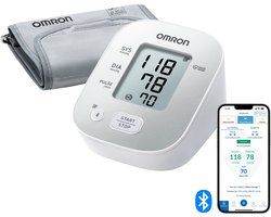 OMRON X2 Smart Bloeddrukmeter Bovenarm - Blood Pressure Monitor met Hartslagmeter – Onregelmatige Hartslag - met Mobiele App - 22 tot 32 cm Manchet - 5 jaar Garantie