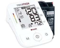 Rossmax X5 - Bloeddrukmeter Bovenarm Hartstichting - Klinisch Gevalideerd - Hartslagmeter - Onregelmatige Hartslag - AFib en PC Detectie - Geheugen - Gemiddelde Ochtend en Avond - Opbergetui - Manchet 22 - 40 cm - 2 Gebruikers en Gastmodus