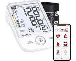 Rossmax X9 BT - Professionele Bloeddrukmeter Bovenarm - Klinisch Gevalideerd - Hartslagmeter - 2 meetmethodes - Stethoscoop - Bluetooth - Smartphone App - Onregelmatige Hartslag, AFib, PC, TACH, BRAD Detectie - Geheugen - 3 Manchetten S,M,L 16-46 cm