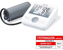 Sanitas SBM 18 Bloeddrukmeter bovenarm - Hartslagmeter - Manchet 22 tot 42 cm - Klinisch gevalideerd - Test oordeel : Zeer Goed - Onregelmatige hartslag - Risico-indicator - Manchet aanbrengcontrole - Incl. batterijen - 2 Jaar garantie