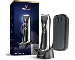 Mancraft Bodygroomer Mannen - Extra Veilig - Waterdicht - Trimmer voor Lichaam en Schaamstreek - Schaamhaar Trimmer - Met Reisetui