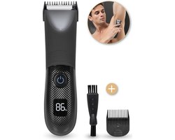 Nuvance - Bodygroomer Mannen - Inclusief Opzetstuk - Body Trimmer Heren - Shaver voor Lichaam, Baard en Schaamstreek - Zwart