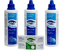 Eye Fresh 3 maanden pakket -3,50 - 6 maandlenzen + 3 flessen lenzenvloeistof - voordeelverpakking