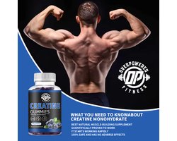 Creatine Monohydraat Gummies - 4000mg per portie - Suikervrij en met natuurlijke Blueberry- Alternatief voor creatine tabletten, capsules of poeders