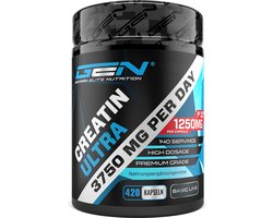 Creatine Ultra Caps - 420 capsules met elk 1250 mg zuiver creatinemonohydraat - Premium: Ultrafijn + Meshfactor van 200 - Hoge dosering