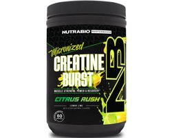 Nutrabio Creatine Burst DE Nieuwste Sensatie in Creatine: De Wereldprimeur van Gearomatiseerde Creatine! - 300g Citrus Rush (Lemon Lime)