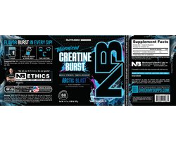 Nutrabio Creatine Burst DE Nieuwste Sensatie in Creatine: De Wereldprimeur van Gearomatiseerde Creatine! - 300g Island Splash (Fruitpunch)