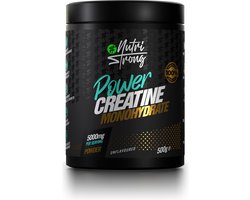 Nutri Strong - Power Creatine Monohydraat - Supplement voor Spieropbouw & Prestaties - Vegan Creatine Monohydrate 100% - Poeder - Smaakloos - 500 Gram