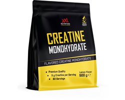 XXL Nutrition - Creatine Monohydraat - Supplement voor Spieropbouw & Prestaties, Vegan Creatine Monohydrate 100% - Poeder - Lemon - 500 Gram