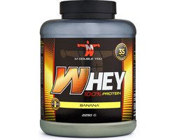 100% Whey Protein (Banana - 2250 gram) - M Double You - Eiwitshake - Eiwitpoeder - Eiwitten - Proteine poeder - 90 shakes