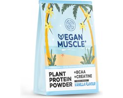 Alpha Foods Vegan Muscle Proteine poeder - Eiwitpoeder goed als maaltijdshake of ontbijtshake, Plantaardige Proteine Shake, 600 gram, Vanille smaak