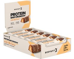 Body & Fit Protein Bar Crunchy - Knapperige Eiwitreep - Proteïne Repen - Vanille Toffee - 540 gram (12 Eiwitrepen)