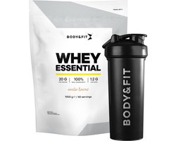 Body & Fit Whey Essential Vanille 1000 gram - Whey Protein - Proteine poeder + Essential Shaker 700 ml