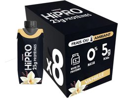 DANONE HiPRO Vanille Proteine Shake - 25g Eiwit - Voordeelverpakking 8 x 330ml