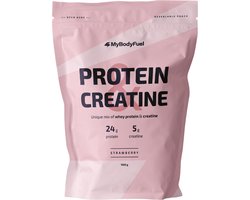 MyBodyFuel - Whey Protein & Creatine - Aardbei - Eiwitpoeder met creatine monohydraat - Eiwit shake - 1000 gram