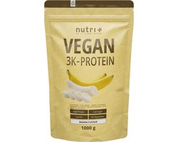 nutri+ Vegan 3K Protein - Eiwitpoeder Banana - Veganistisch proteïnepoeder - met proteïnen uit soja, erwten en zonnebloem - lactosevrij en glutenvrij - 1000 g