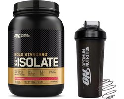 Optimum Nutrition Gold Standard 100% Isolate Bundel  - Strawberry Whey Proteine Isolaat + ON shakebeker - 930 gram (31 shakes)