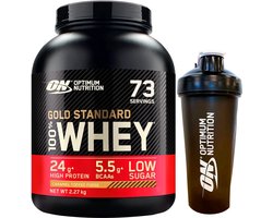 Optimum Nutrition Gold Standard 100% Whey Protein Bundel – Caramel Toffee Fudge Proteine Poeder + ON Shakebeker – 2270 gram (71 servings)