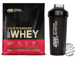 Optimum Nutrition Gold Standard 100% Whey Protein Bundel – Double Rich Chocolate Proteine Poeder + ON Shakebeker – 4530 gram (146 servings)