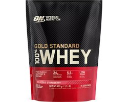 Optimum Nutrition Gold Standard 100% Whey Protein - Delicious Strawberry - Proteine Poeder - Eiwitshake - 465 gram (15 servings)