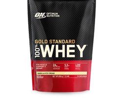 Optimum Nutrition Gold Standard 100% Whey Protein - Vanilla Ice Cream - Proteine Poeder - Eiwitshake - 465 gram (15 servings)