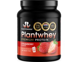 Plantpowders - Plantwhey® - S'Werelds Eerste Plantaardige Eiwitshake Zonder Zandsmaak! - Lactosevrij - Proteïne Poeder - Eiwitpoeder - Vegan Proteïne Shake - Aardbei - 750 gram (30 shakes)