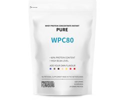 Proteins+Flavours - Whey Protein Concentrate - WPC80 Pure Whey Concentraat - Instant Eiwitpoeder zonder smaak - 1000 gram