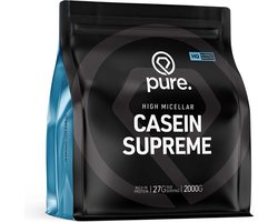 Pure. Casein Supreme - 2000gr - banaan - micellaire caseine - eiwitshake - langzame eiwitten - caseïne eiwit