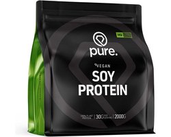 Pure. Soy Protein - 2000gr - chocolade - soja eiwit - vegan - plantaardig - sojabonen - eiwitisolaat