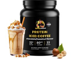 Supplefriend - Protein Iced Coffee - Whey Protein - Proteine Poeder - Eiwitpoeder - 80mg Caffeine (2 espresso's) - Chocolade/Hazelnoot - 33 shakes (1000g)